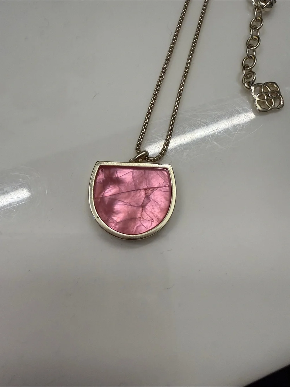 Kendra Scott Pink Shell Pendant Necklace in Gold-Tone
